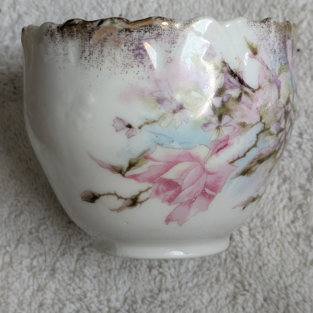 Dresden Porcelain Pink Floral Gold-Trim Teacup - Picture 3 of 6